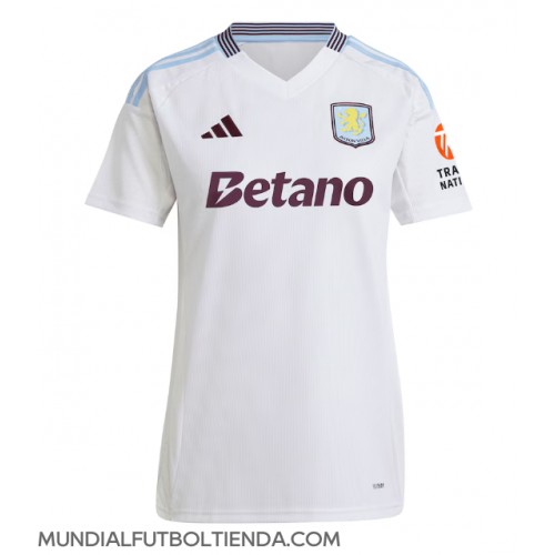 Camiseta Aston Villa Segunda Equipación Replica 2024-25 para mujer mangas cortas